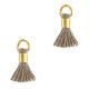 Ibiza style mini Tassel 0.7cm Gold-Spanish brown